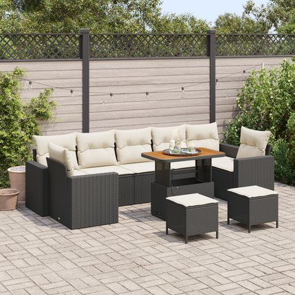 Trädgårdsoffset 13 pcs Beige och gräddfärgad konstrotting