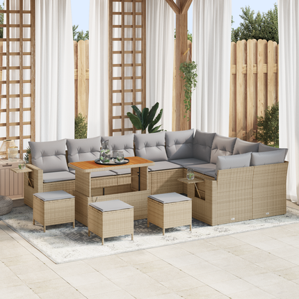 Trädgårdsoffset 13 st 12-Antal sittplatser Beige och Ljusgrå