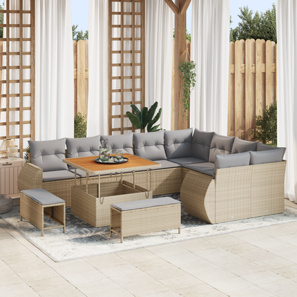 Trädgårdsoffset 12 st 12-Antal sittplatser Beige och Ljusgrå