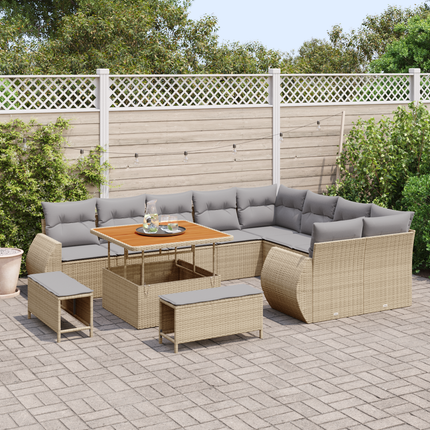 Trädgårdsoffset 12 st 12-Antal sittplatser Beige och Ljusgrå