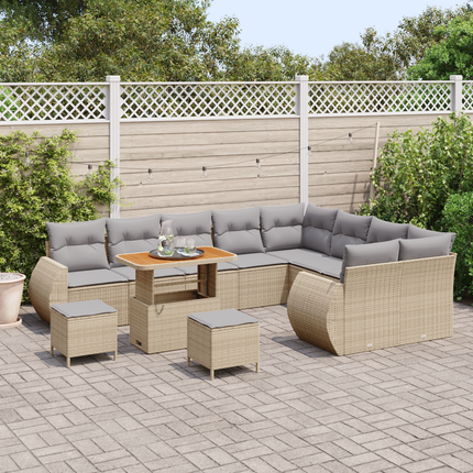 Trädgårdsoffset 12 st 12-Antal sittplatser Beige och Ljusgrå