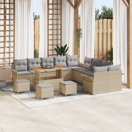 Trädgårdsoffset 14 st 13-Antal sittplatser Beige och Ljusgrå