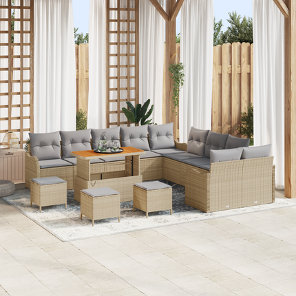 Trädgårdsoffset 14 st 13-Antal sittplatser Beige och Ljusgrå