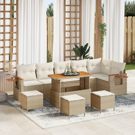 Trädgårdsoffset 12 st 8-Antal sittplatser Beige och gräddfärgad