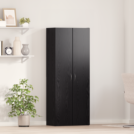 Kontorsskåp Svart Ek 60 x 32 x 152,5 cm Konstruerat trä