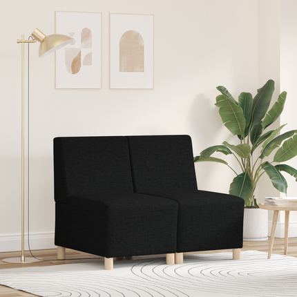 Modulsofa utan armstöd 2 st Svart tyg