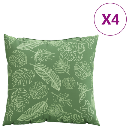 Spridda Kuddar 4 st Polyester Tyg Bladmönster 50 x 50 cm