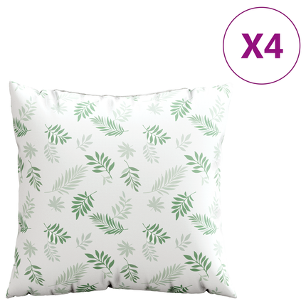 Spridda Kuddar 4 st Polyester Tyg Bladmönster 60 x 60 cm