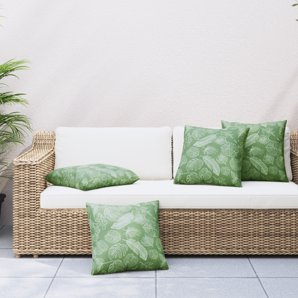 Spridda Kuddar 4 st Polyester Tyg Bladmönster 60 x 60 cm