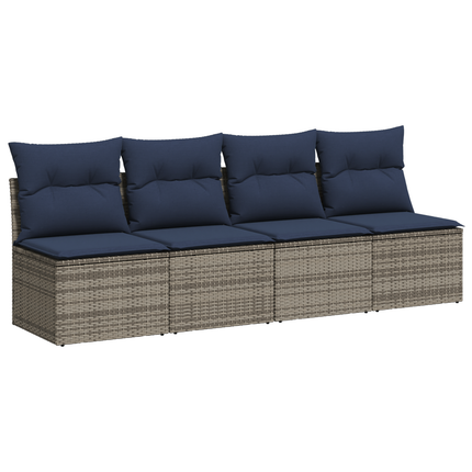 | Trädgårdsoffa | med kudde Grå 227 x 62 x 69 cm konstrotting