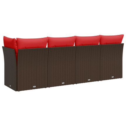 | Trädgårdsoffa | med kudde Brun 227 x 62 x 69 cm konstrotting