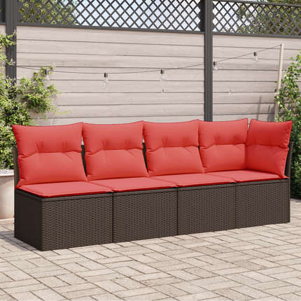 | Trädgårdsoffa | med kudde Brun 227 x 62 x 69 cm konstrotting
