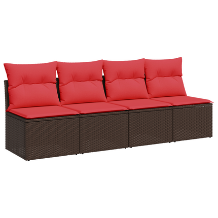 | Trädgårdsoffa | med kudde Brun 227 x 62 x 69 cm konstrotting