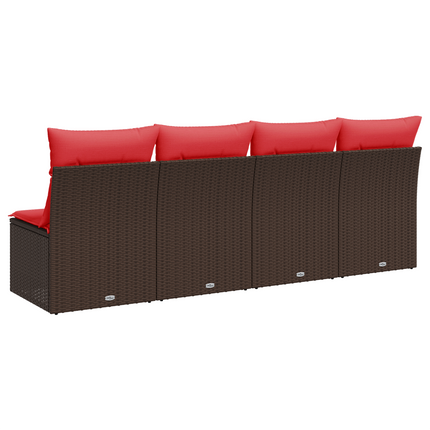| Trädgårdsoffa | med kudde Brun 227 x 62 x 69 cm konstrotting