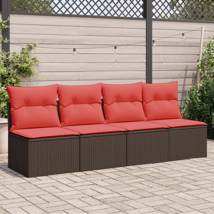 | Trädgårdsoffa | med kudde Brun 227 x 62 x 69 cm konstrotting