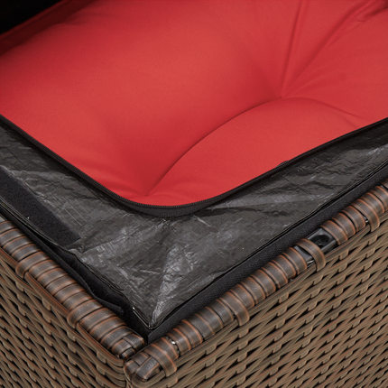| Trädgårdsoffa | med kudde Brun 55 x 62 x 69 cm Poly rattan