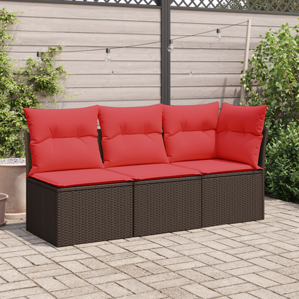 | Trädgårdsoffa | med kudde Brun 55 x 62 x 69 cm Poly rattan