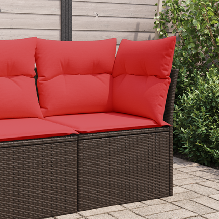 | Trädgårdsoffa | med kudde Brun 62 x 62 x 69 cm Poly rattan