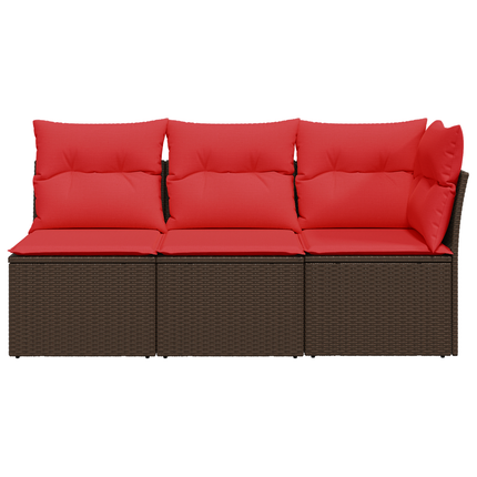| Trädgårdsoffa | med kudde Brun 172 x 62 x 69 cm Poly rattan