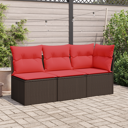 | Trädgårdsoffa | med kudde Brun 172 x 62 x 69 cm Poly rattan
