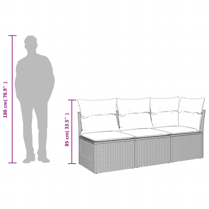 | Trädgårdsoffa | med kudde Brun 172 x 62 x 69 cm Poly rattan