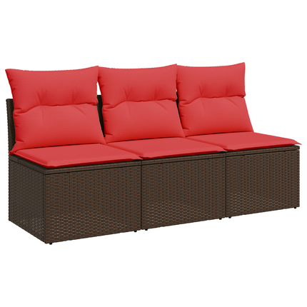 | Trädgårdsoffa | med kudde Brun 165 x 62 x 69 cm Poly rattan