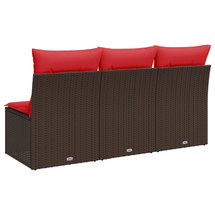 | Trädgårdsoffa | med kudde Brun 165 x 62 x 69 cm Poly rattan