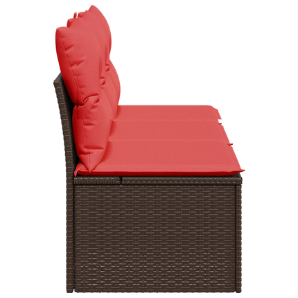 | Trädgårdsoffa | med kudde Brun 165 x 62 x 69 cm Poly rattan