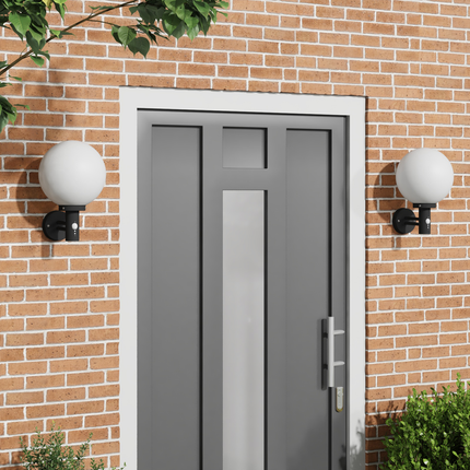 Utomhus vägglampa 2 st Svart 28 x 25 x 38 cm