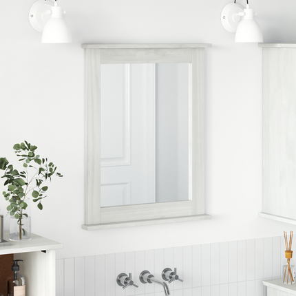 Spegel Rektangulär VIGO Antik vit 55,5 x 5 x 70 cm Massiv furu