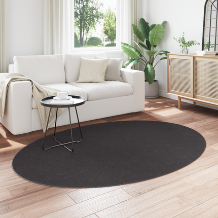 Områdesmattor Oval HUARTE Antracit 140 x 200 cm 100% Polyester
