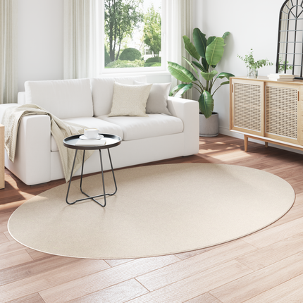 Områdesmattor Oval HUARTE Beige 160 x 230 cm 100% Polyester