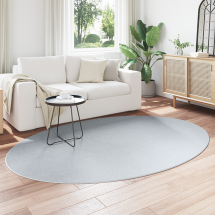 Områdesmattor Oval HUARTE Grå 160 x 230 cm 100% Polyester