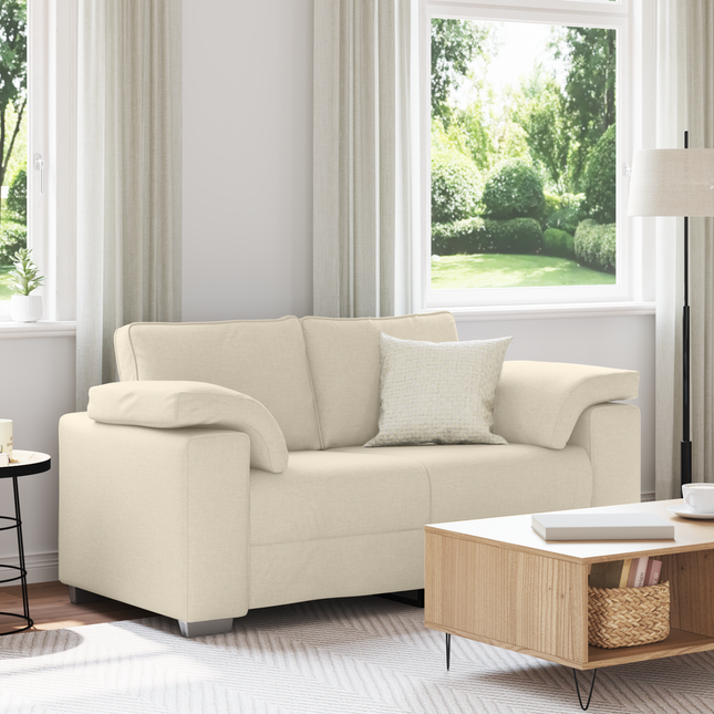 2-sits soffa Beige 160 cm Linnenblandad tyg