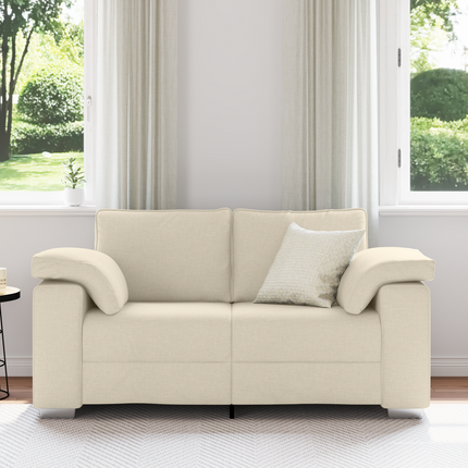 2-sits soffa Beige 160 cm Linnenblandad tyg