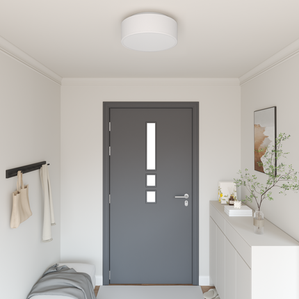 Taklampa med strålkastare Vit 38 x 38 x 13,5 cm tyg
