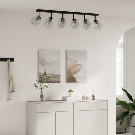 Takspotlight Svart 110,5 x 13 x 26 cm Glas och Metall