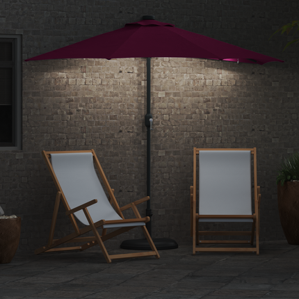 Trädgårdsparasol Bordeaux Röd 294 x 150 x 223 cm