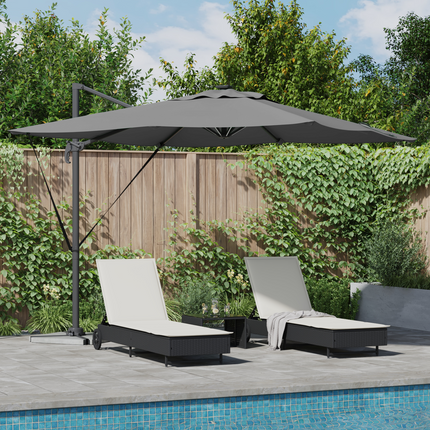 Parasoll Antracit 286 x 284 x 270 cm Aluminium och Polyester