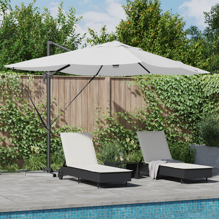 Parasoll Sand 351 x 250 x 253 cm Polyester och aluminium
