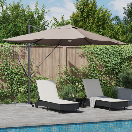 Parasoll Taupe 351 x 250 x 253 cm Polyester och aluminium