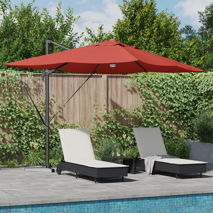 Parasoll Terracotta 351 x 250 x 253 cm Polyester och aluminium