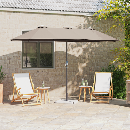 Trädgårdsparasol Taupe 370 x 197 x 239 cm