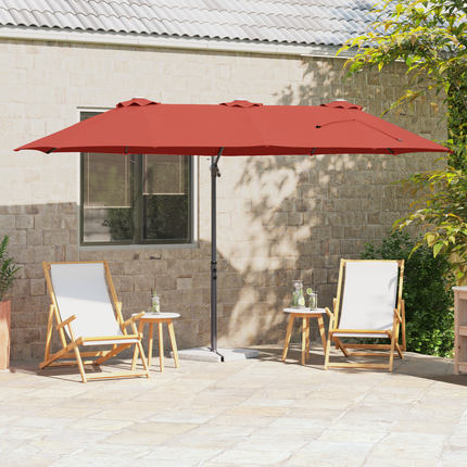 Parasoll Terracotta 372 x 198 x 243 cm Polyester och aluminium