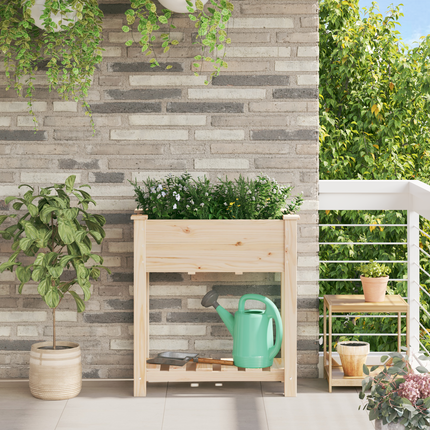Trädgårdsplanterare Beige 71 x 37 x 76,5 cm Massivt Furu