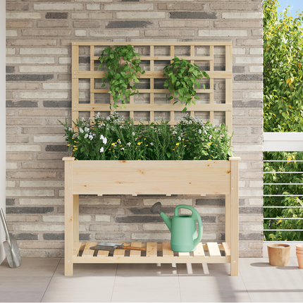 Trädgårdsplanterare Beige 115 x 60,5 x 153 cm Massivt Furu