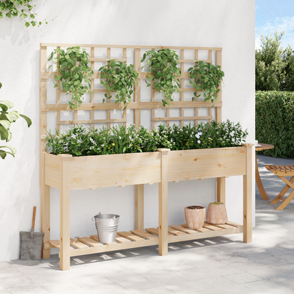 Trädgårdsplanterare Beige 161 x 46 x 152,5 cm Massivt Furu