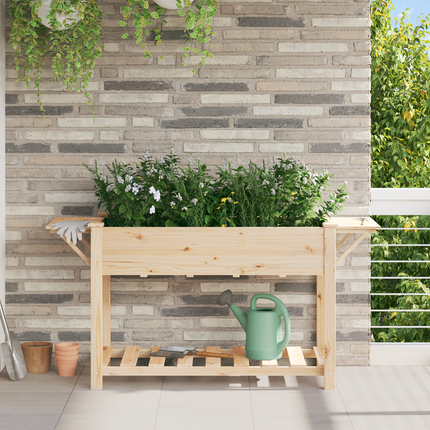 Trädgårdsplanterare Beige 155 x 59 x 76,5 cm Massivt Furu