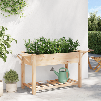 Trädgårdsplanterare Beige 155 x 59 x 76,5 cm Massivt Furu