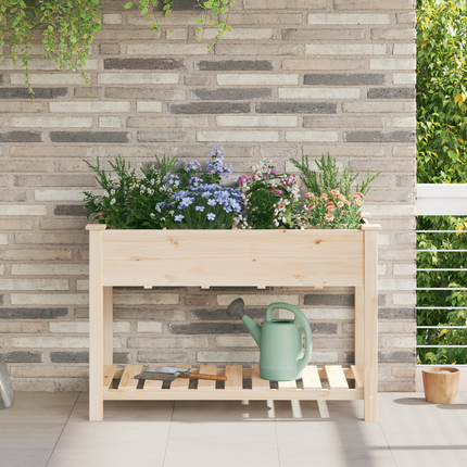 Trädgårdsplanterare Beige 115 x 59 x 76,5 cm Massivt Furu